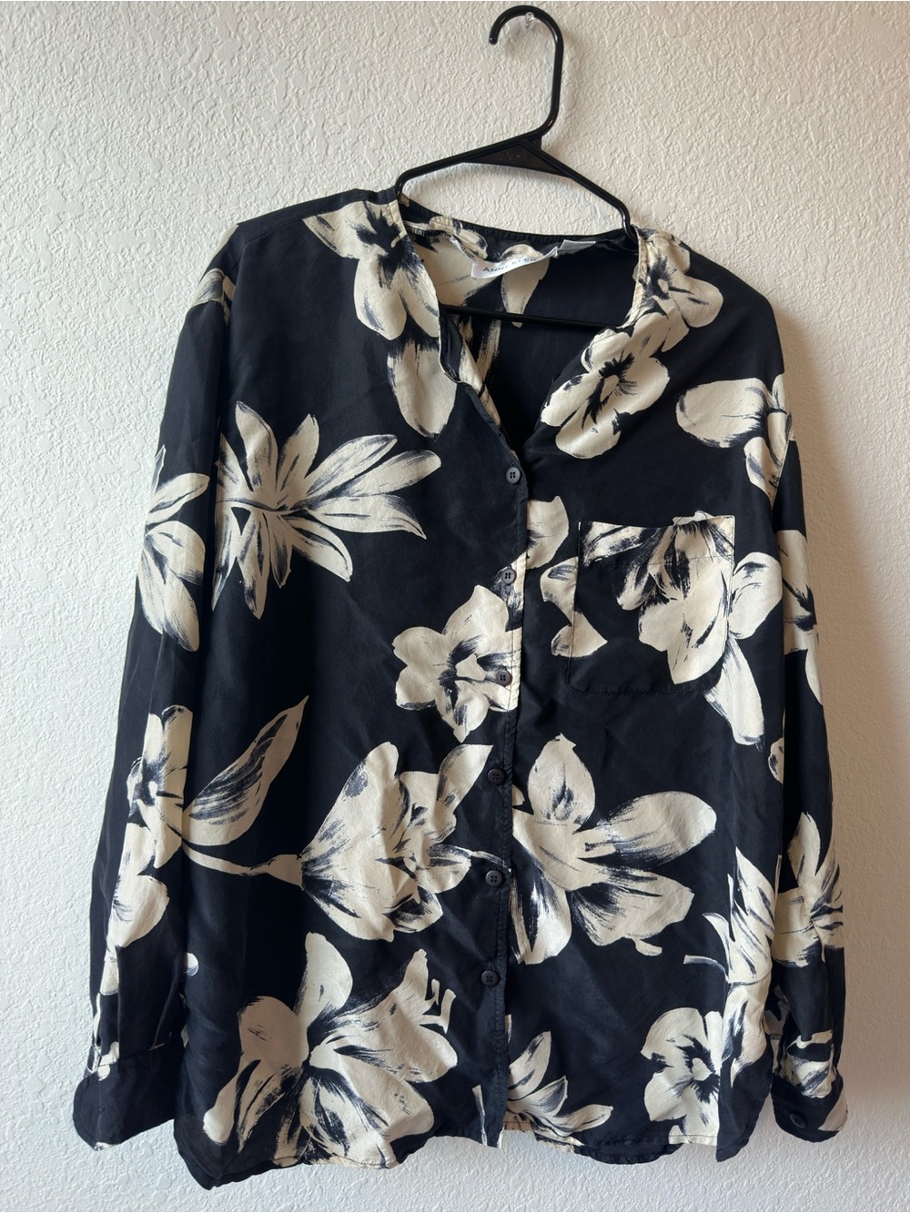 Vintage Anne Klein II 100% Silk Floral Blouse - Size Large